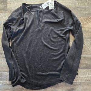 Womens black Long Sleeve Top